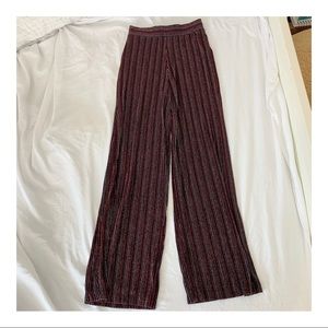 Forever 21 Striped Metallic Pants